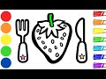 Drawing and coloring a Rainbow Strawberry 🍓✨🌈❤️ | Strawberry drawing | Step by Step art Tutorial