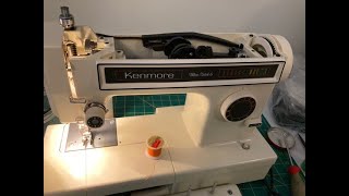 Kenmore ultra stitch free arm 158.1340281 zig zag, 3 step zigzag, button hole vintage sewing machine