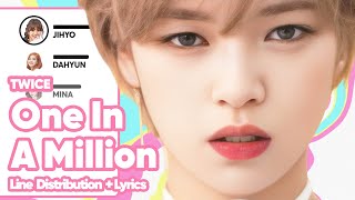 TWICE - One In A Million (Line Distribution with Color-Coded Lyrics) Resimi