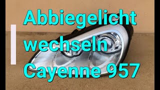 Porsche Cayenne Turbo Abbiegelicht Wechseln H11 Birne Kurvenlicht Scheinwerfer Ausbauen 2007 957
