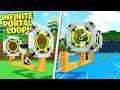 INFINITE PORTAL LOOP GRINDER! *Teleport to the end!* Build a Boat!