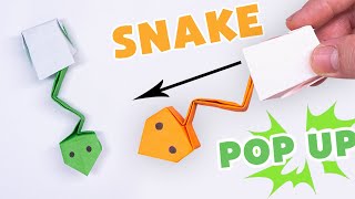 Moving Origami Snake Pop Up Origami Pop It, Origami Fidget Toy
