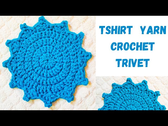 Raji's Craft Hobby: Tshirt Yarn Crochet Trivet Potholder