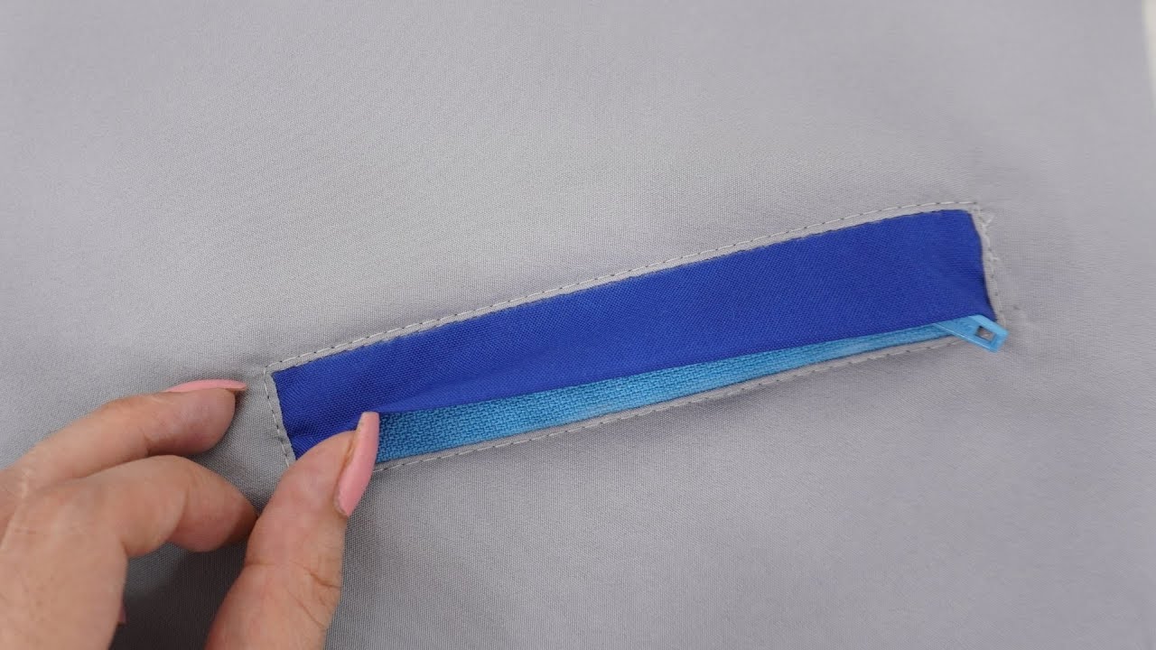 COMO HACER BOLSILLO DE RIBETE CON CREMALLERA/ Confección paso a paso/ Truco de costura