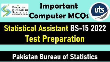 Computer mcqs | Statistical Assistant Syllabus | PBS Jobs 2022 | UTS Syllabus | PBS Previous Paper |