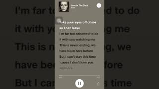 Adele - Love in the dark (Lyrics)