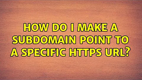 How do I make a subdomain point to a specific https url? (3 Solutions!!)