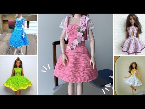 Achei estes vestidos lindos de bonecas no Facebook عالم الكروشية