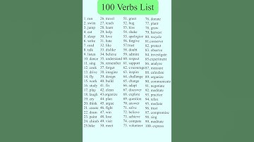 100 Verbs List #verbs #english  #verb