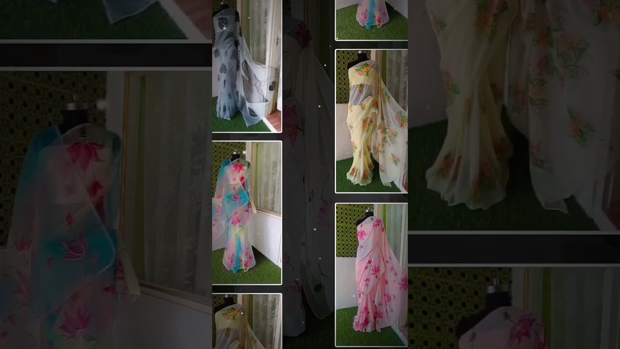 Handpainted Sarees | Organza sarees 