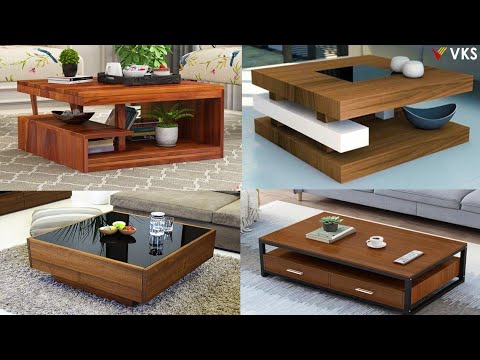 Wooden Centre Coffee Table Design | Living Room Tea Table | Walnut Coffee Table Sofa Side