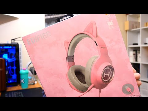 Edifier G2 II Pink Cat Ear PC Gaming Headset - Unboxing & Review