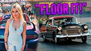 "FLOOR IT!" - Molly Drives the Supra & The ‘55 at Jax Wax Street Madness!
