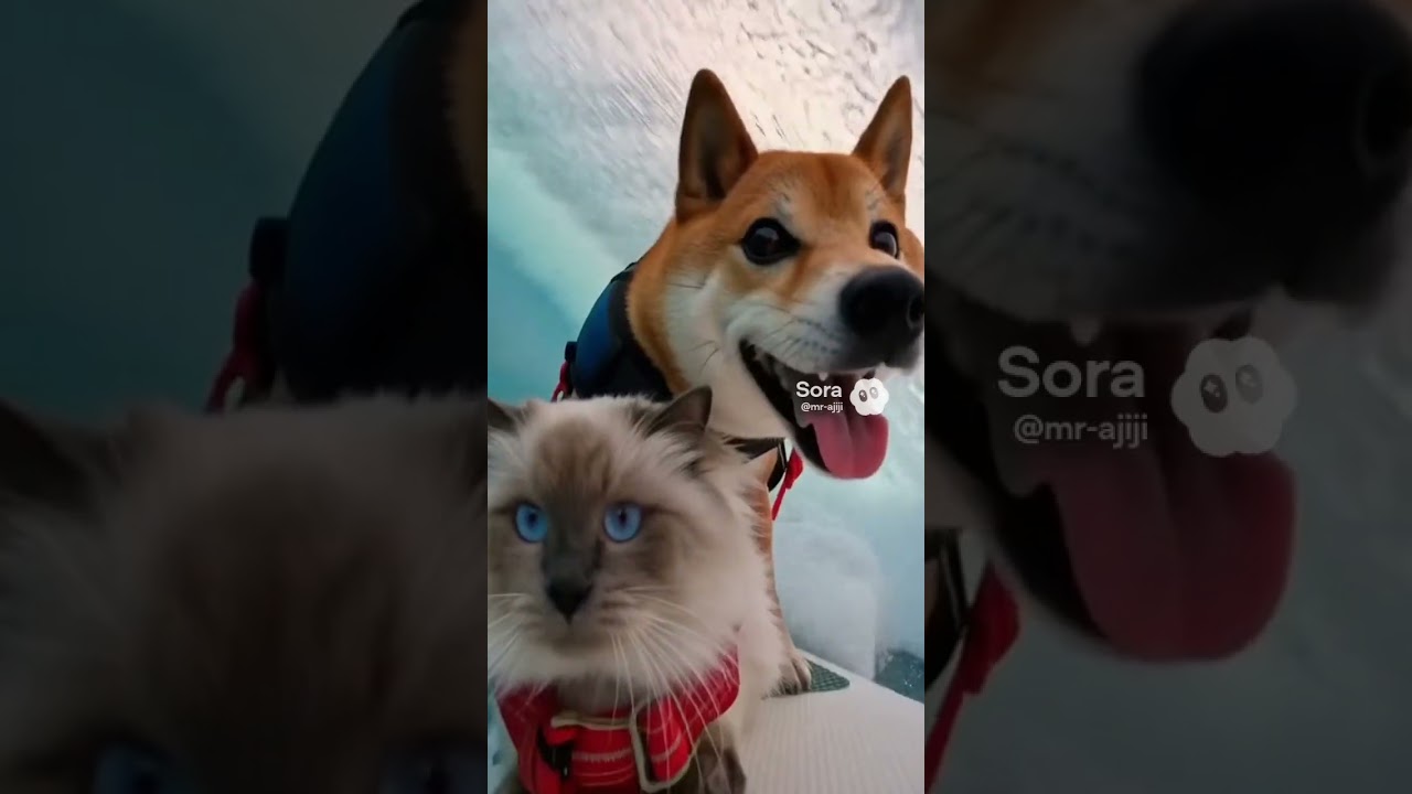 Dogs & Cats Surf Giant Waves!  