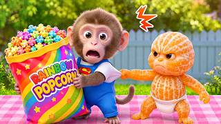 Monyet Mono Imut Berhasil Membuat Popcorn Mentega Panas, Dingin & Pelangi untuk Bayi Jeruk dan Teman