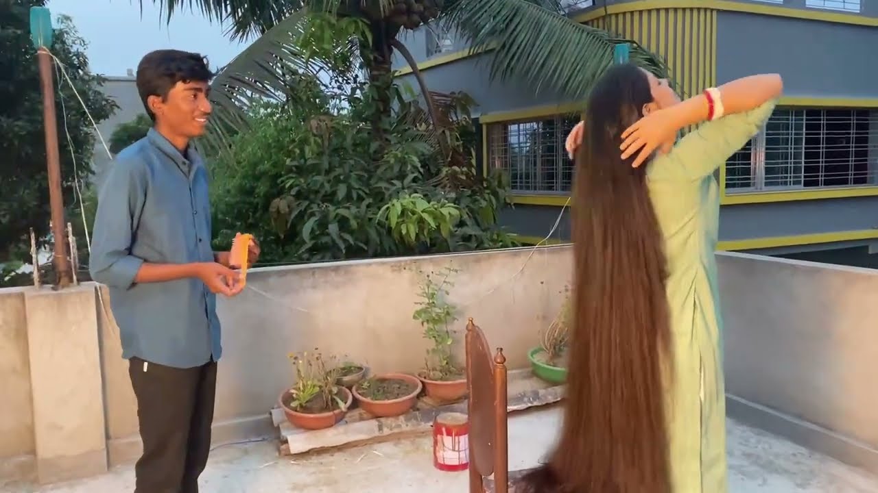 Bengali Hairplay by Brother || Hairstyle by male || Bengali longhair girl