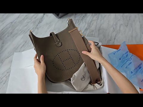HERMES ◆Evelyne III 29 Etoupe X Gold◆ Hermes Evelyne 29 Etoupe with Gold Hardware Unboxing - YouTube