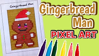 How To Draw a Gingerbread Man | Christmas Pixel Art Ideas | Grid Drawing For Kids