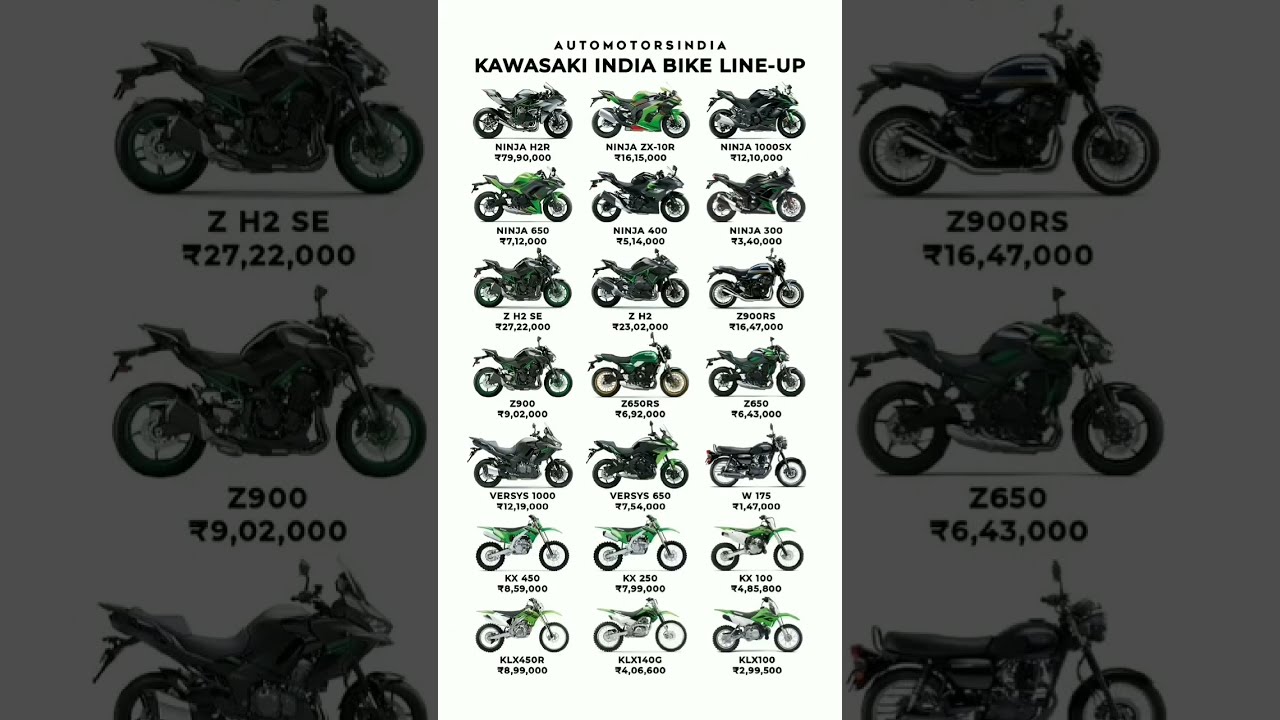 Kawasaki Ninja All Bikes With Price Ll Shortsfeed Shorts