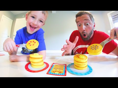 Father & Son PLAY PANCAKE PILE-UP! / Stack The Fastest!