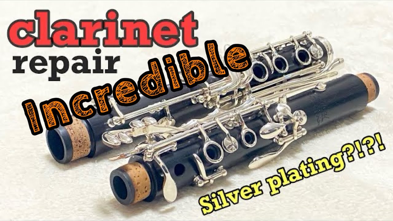 クラリネット 再メッキ リペア】キーポストの銀メッキ加工して