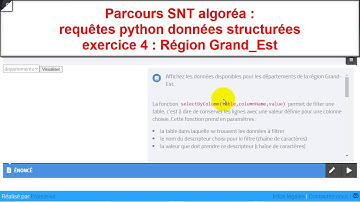 Parcours SNT algoréa : Requêtes Python données structurées exercice 4