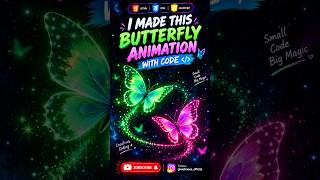 Magical Glowing Butterflies Animation with HTML & CSS ✨ #shorts #coding #webdevelopment #viral