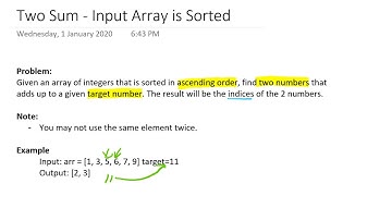 Two Sum Sorted Input Array - Acing the Facebook Coding Interview | JDTechTips