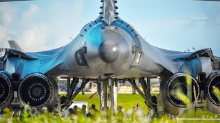 US $320 Million Fully Loaded B1 Lancer Takes off at Full Afterburner