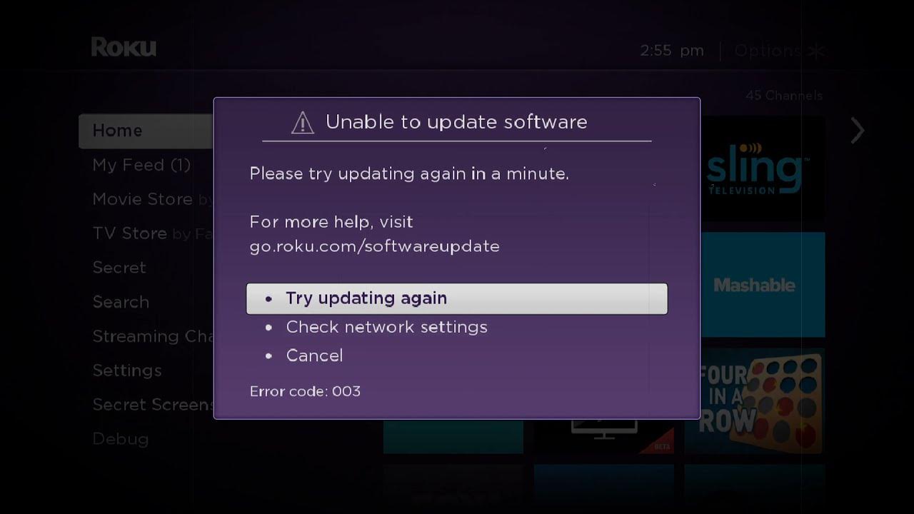 Cancelled error code. Экран отладки тв. software update. tv error. канал error tv man.