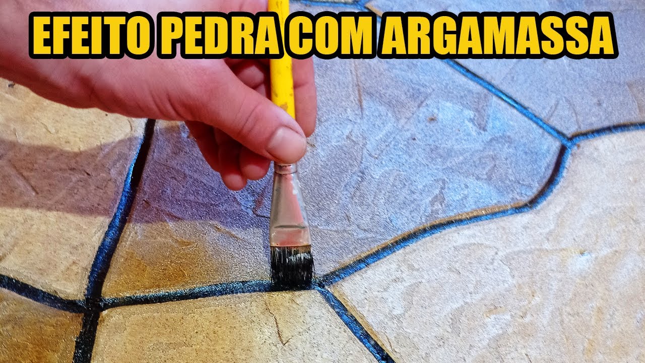 COMO IMITAR PEDRA COM ARGAMASSA - MURO DE PEDRAS CASEIRO DIRETO NO TIJOLO -  PEDRA CINZA CASEIRO 