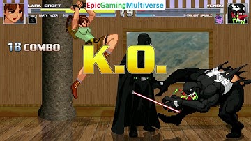 Twilight Sparkle And Venom VS Lara Croft And Darth Vader In A MUGEN Match / Battle / Fight