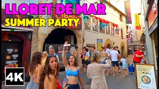 🇪🇸 Party Town Lloret de Mar Spain Summer Party 🌞 4K Walk screenshot 2