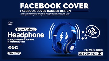 How to Create a Facebook Cover Banner Design | Headphone | Photoshop Tutorials