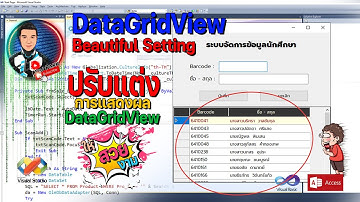 DataGridView Properties Setting ปรับแต่ง ตั้งค่า การแสดงผลของ DataGridView ให้สวยงาม Visual Basic
