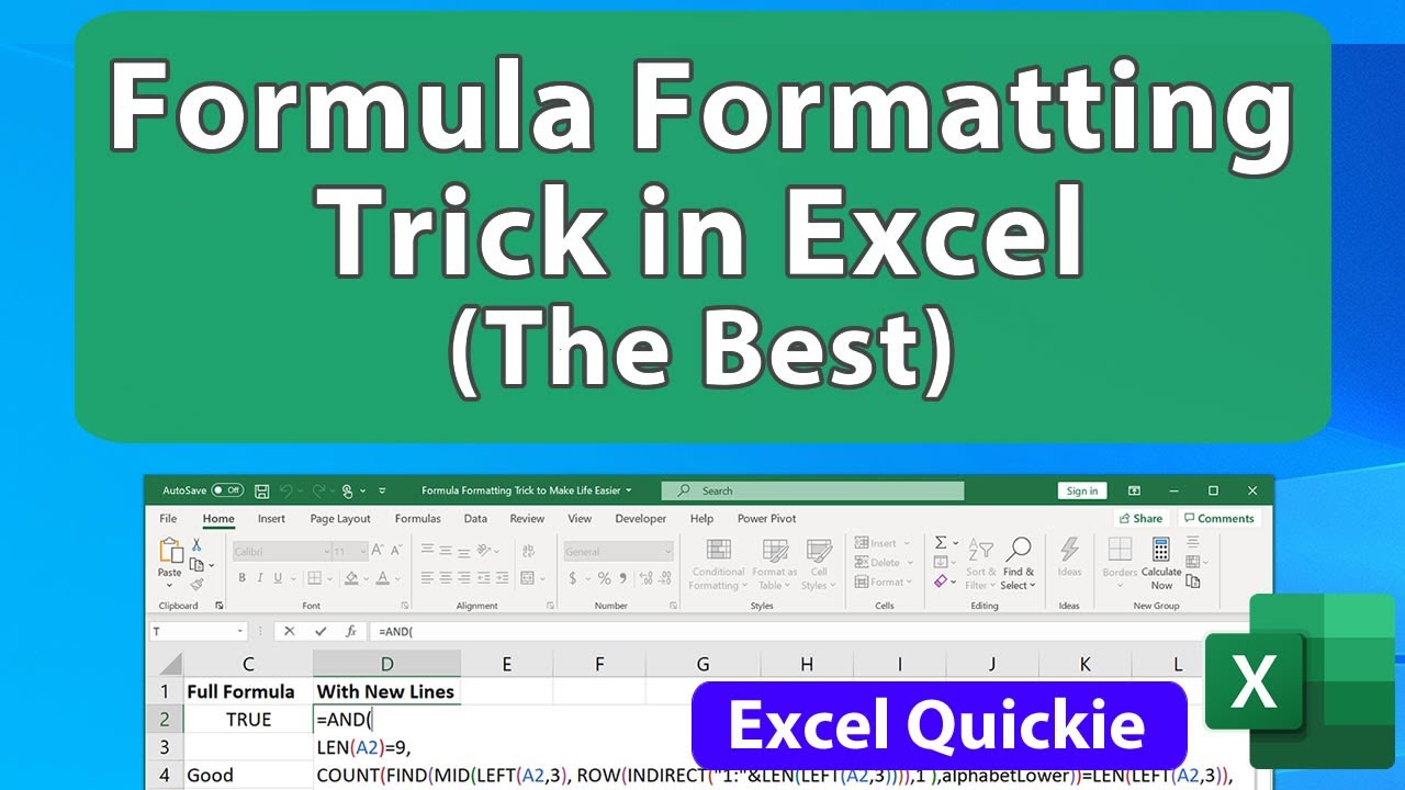 Excel Formula Formatting Trick to Make Life Much Easier - Excel Quickie ...