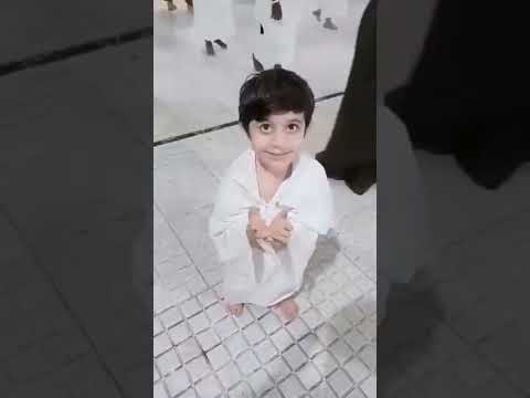 Cute baby in haramsharif with beautiful azan voice