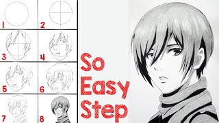 كيفية رسم ميكاسا أكرمان خطوة بخطوة - هجوم العمالقة (Shingeki no Kyojin)
