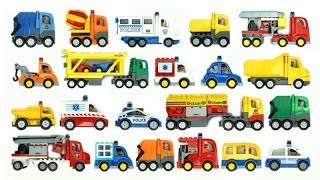 تعلم أسماء سيارات الشوارع للأطفال سيارة الشرطة، ألعاب المطافئ Lego Duplo