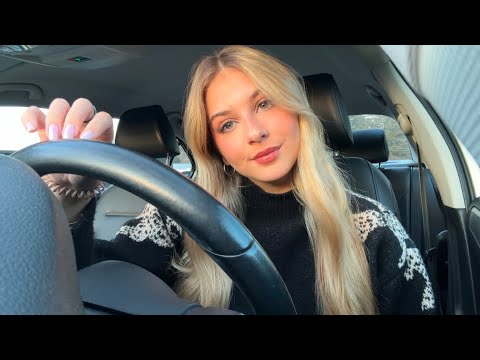 ASMR Tapping and Whispering In My Car 🩷 Scratching and Rambling