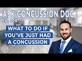 What To Do If You've Just Had Your First Concussion