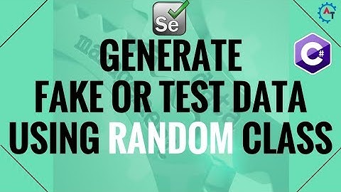 14. Generate Fake or Test Data Using RANDOM CLASS in C#
