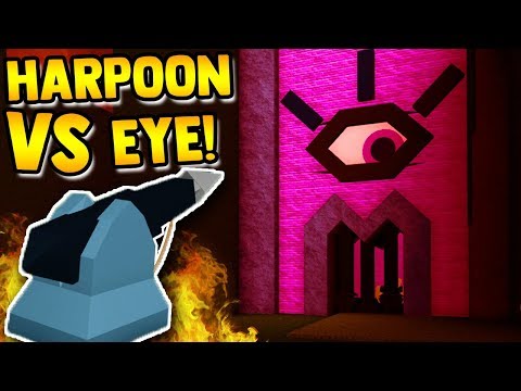 Harpoon Vs The Eye Do Not Try Build A Boat For Treasure - playing with harpoon roblox build a boat for treasure youtube