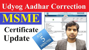 Udyog Aadhaar Certificate Update Kaise kare / MSME Registration / MSME Certificate Correction Hindi