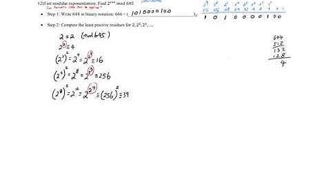 fast modular exponentiation