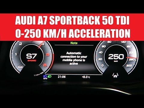 2019 Audi A7 Sportback 50 TDI 0-250 km/h acceleration