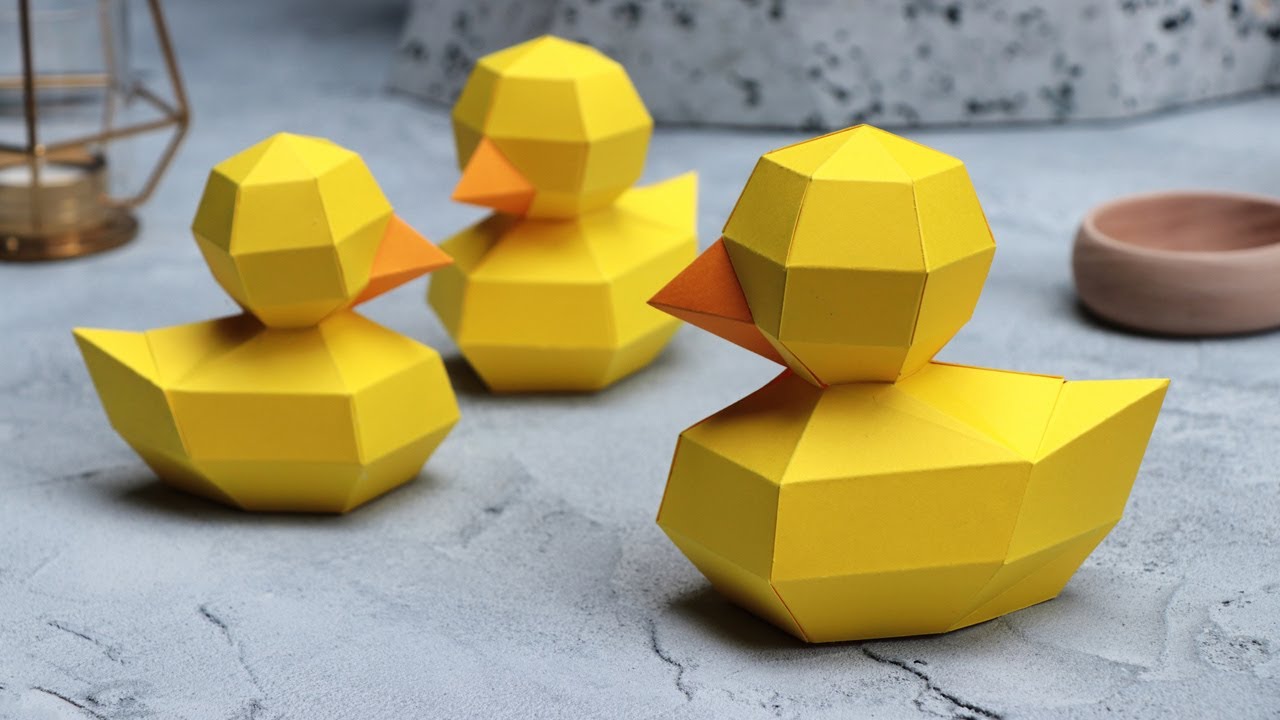 Origami Duck Stock Photo - Download Image Now - Origami, Bird