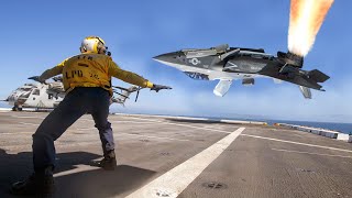 Прибытие на Красное море! Сумасшедший прыжок гениальной американской пилотки F-35B ошеломил мир