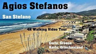 Agios Stefanos 🇬🇷 Walking Video Tour in 4K | Avliotes | Άγιος Στέφανος | San Stefano | Corfu | Korfu