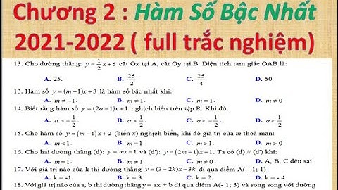 Bài tập trắc nghiệm hàm số hay và khó năm 2024